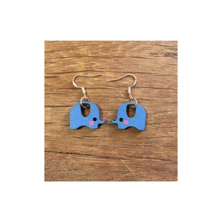 Boucles d'oreilles pendantes - Eléphant Bleu