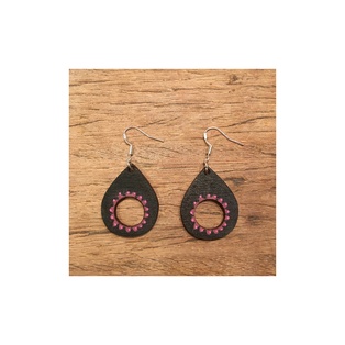 Hanging Earrings - Round Pink