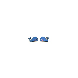 Boucles d'oreilles perceuses - Baleine Bleue