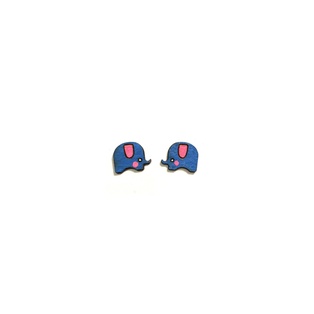 Boucles d'oreilles perceuses - Eléphant Bleu