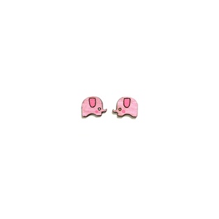 Pierced Earrings - Pink Elephant
