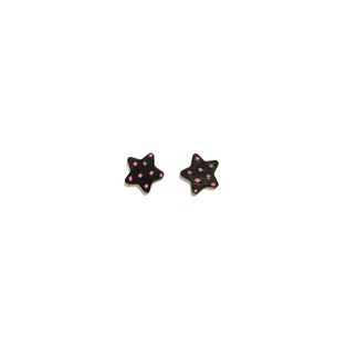 Pierced Earrings - Black Star