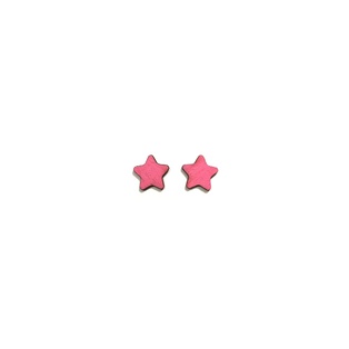Pierced Earrings - Dark Pink Star