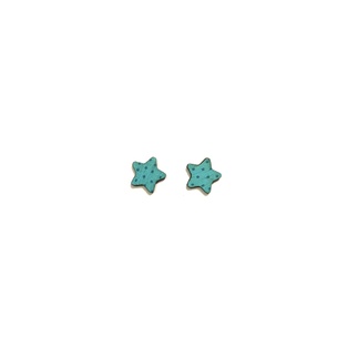 Pierced Earrings - Green Star