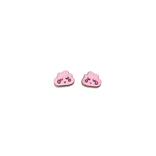 Boucles d'oreilles perceuses - Nuage Rose