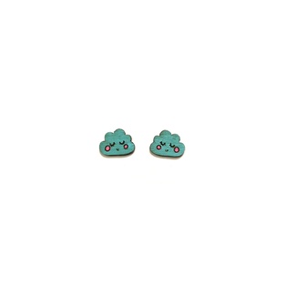 Pierced Earrings - Green Cloud