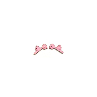Pierced Earrings - Pink Bird