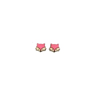 Pierced Earrings - Pink Fox