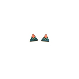 Pierced Earrings - Green Indian Triangle