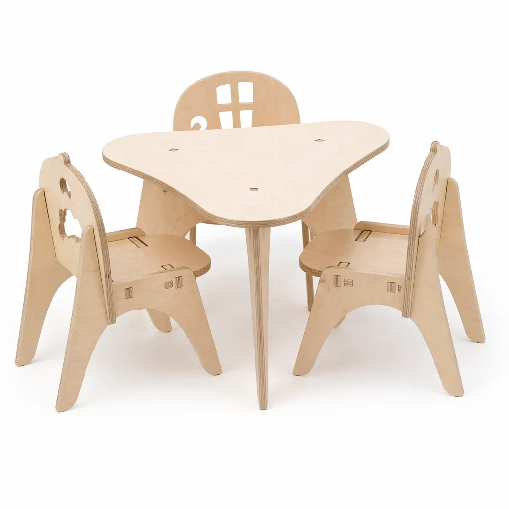 Montessori kindertafel en -stoelen set Elysta — vue 2