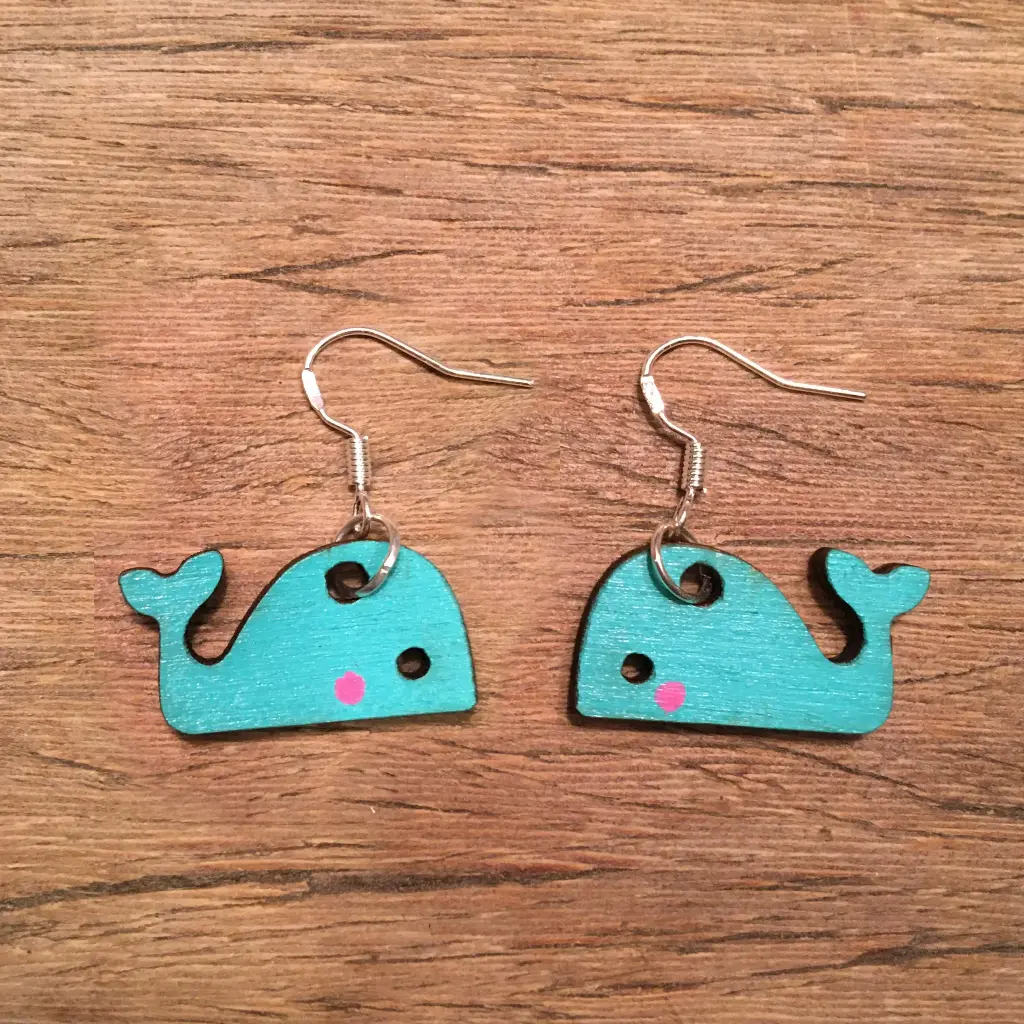 Boucles d'oreilles pendantes - Baleine (Turquoise)