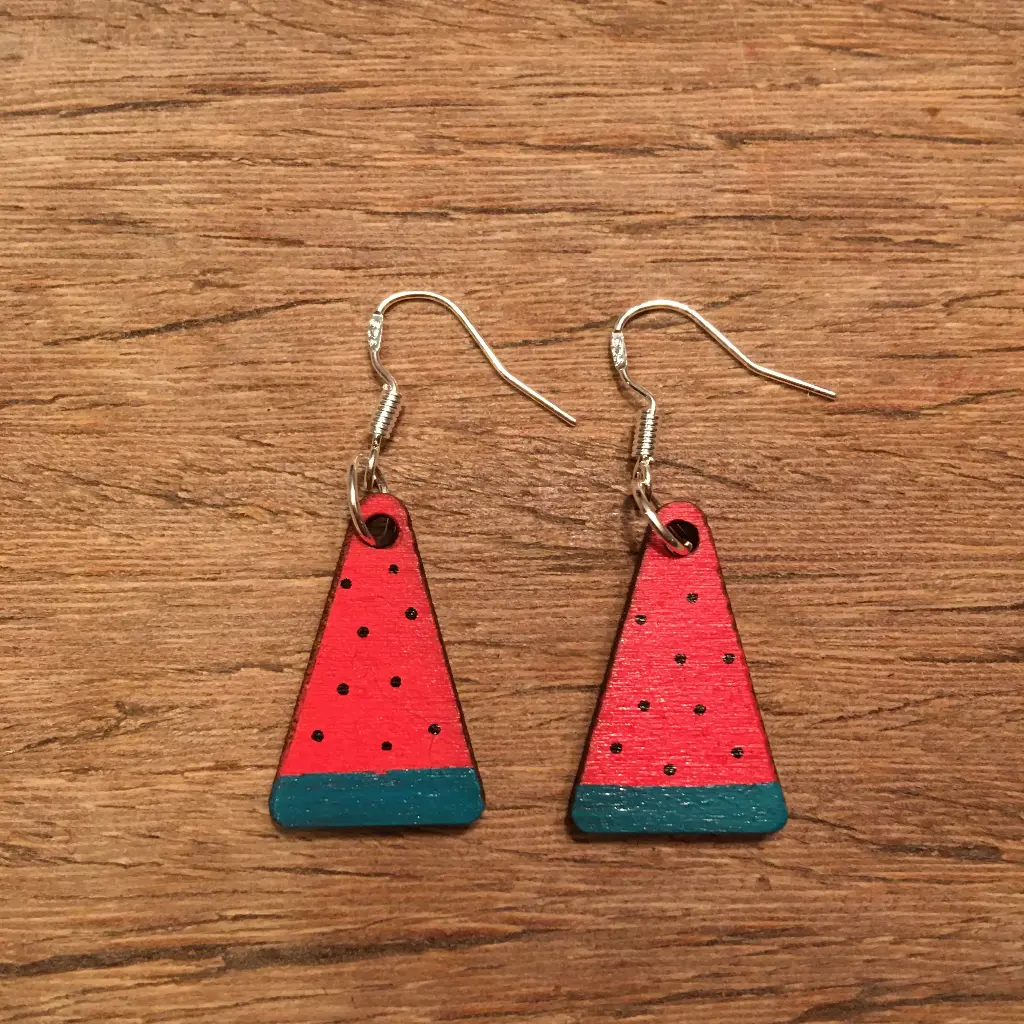 Boucles d'oreilles pendantes - Pastèque