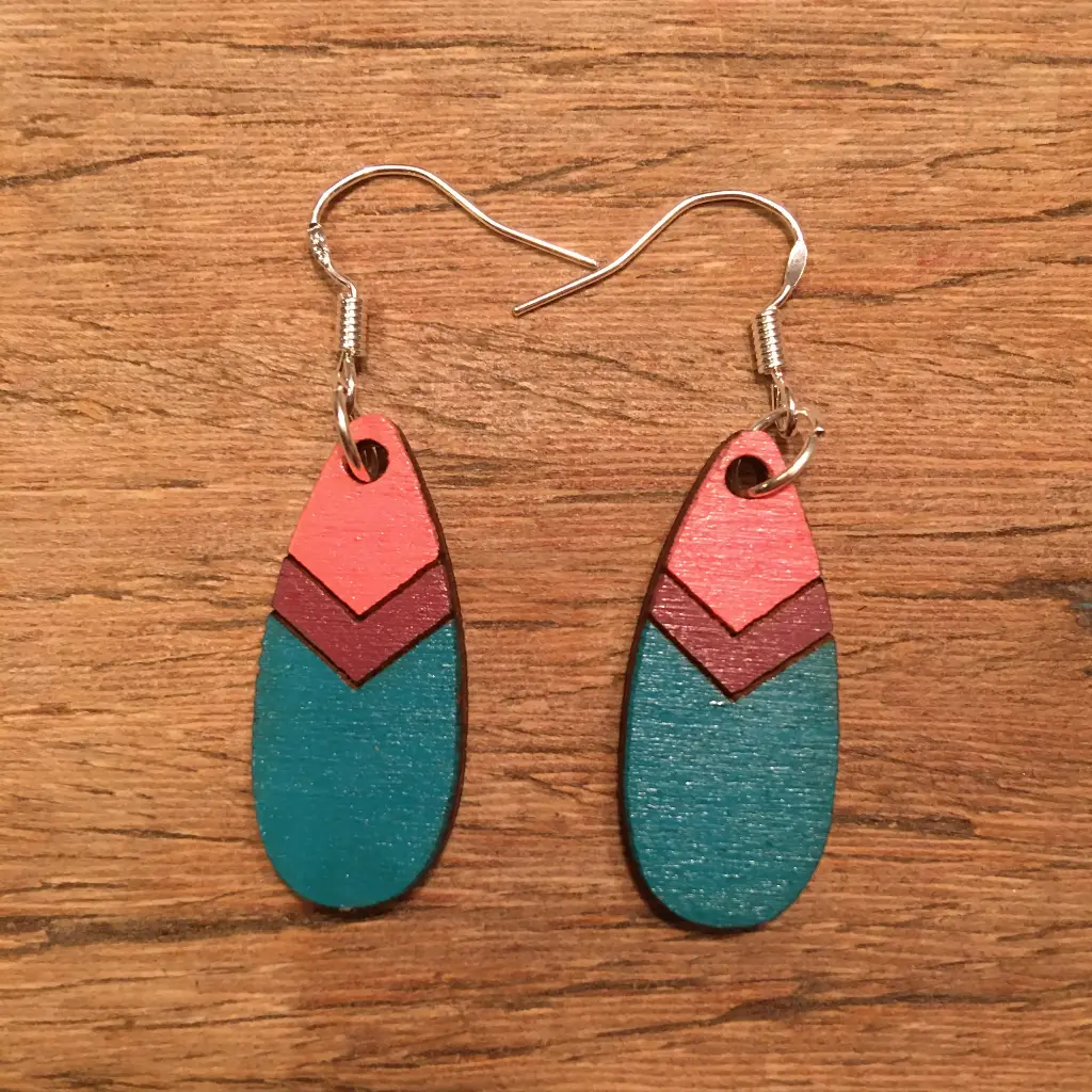 Boucles d'oreilles pendantes - Plume