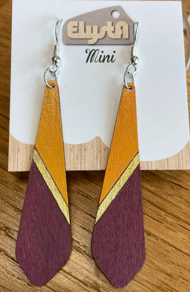 [EBOAD106] Boucles d'oreilles adultes - Longue Plume Mauve