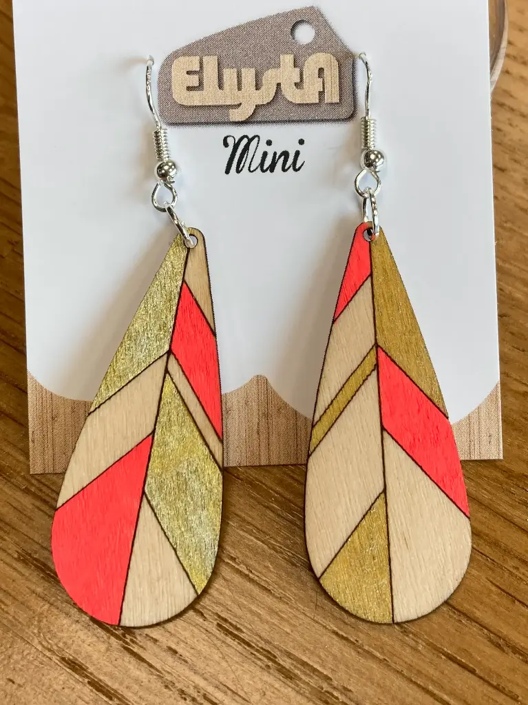 [EBOAD108] Boucles d'oreilles adultes - Plume Rose