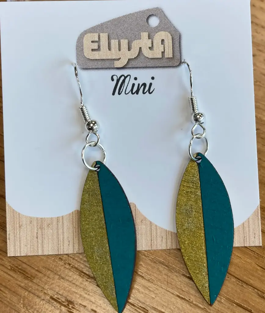 [EBOAD110] Boucles d'oreilles adultes - Feuille Bleue