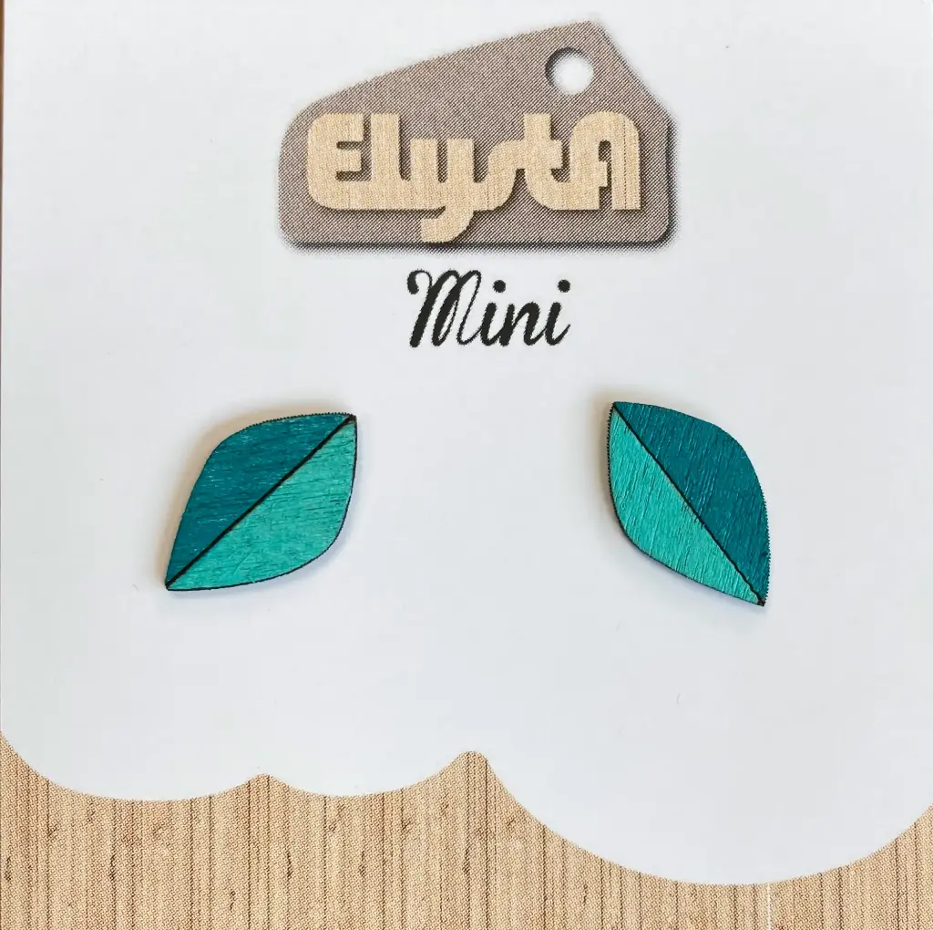 Boucles d'oreilles adultes - Petite Feuille Bleue