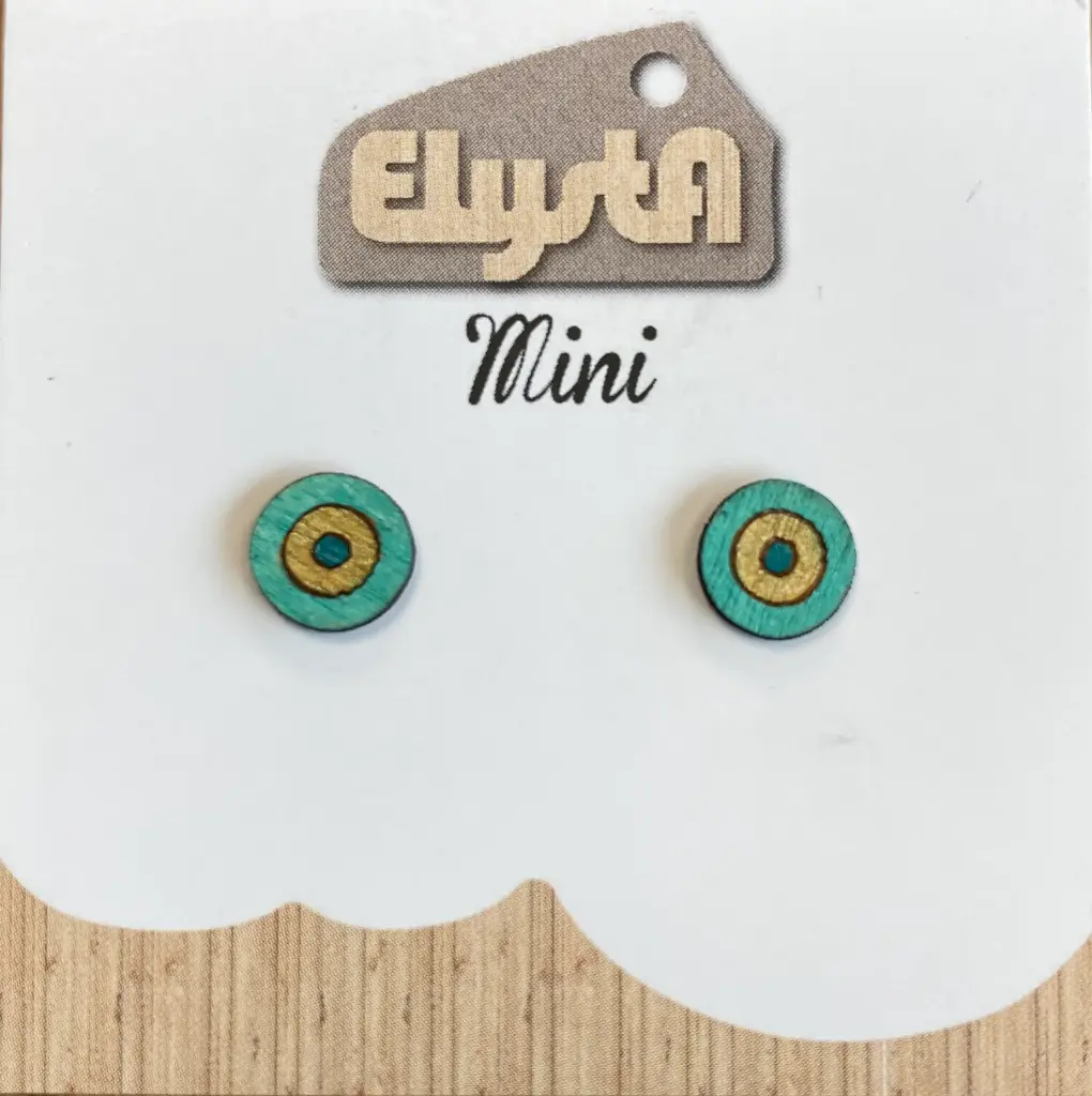 [EBOAD120] Boucles d'oreilles adultes - Rond Bleu Point