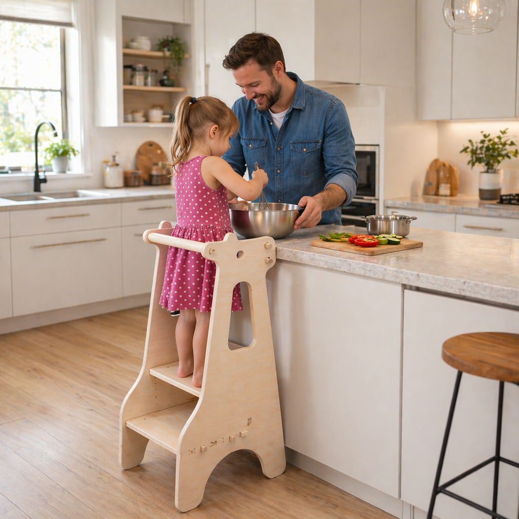 Tour d'Observation Montessori Girafe (Bois Naturel, Pas de personnalisation)