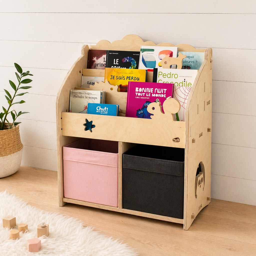 Bibliothèque enfant Montessori en bois — Automne / Nature (Nature)