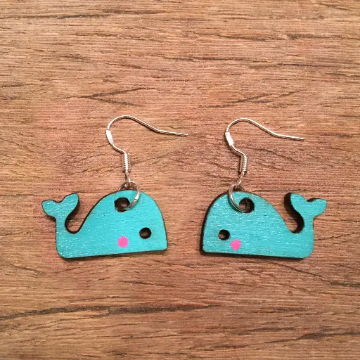 [EBOPD38] Boucles d'oreilles pendantes - Baleine