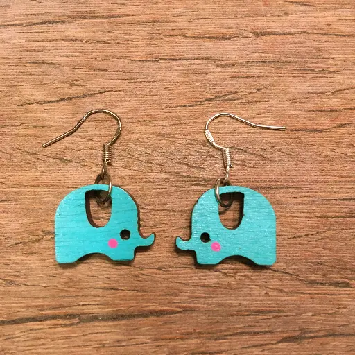 [EBOPD41] Boucles d'oreilles pendantes - Eléphant