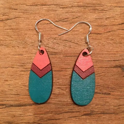 [EBOPD33] Boucles d'oreilles pendantes - Plume