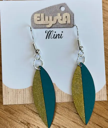 [EBOAD110] Boucles d'oreilles adultes - Feuille Bleue