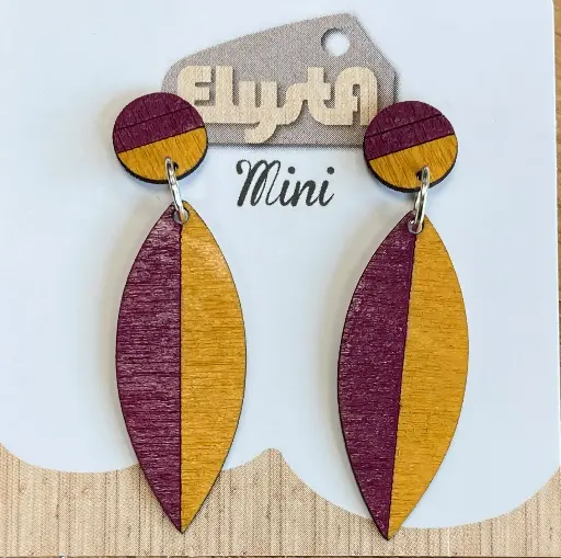 [EBOAD111] Boucles d'oreilles adultes - Feuille Mauve