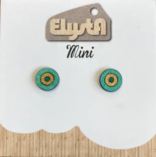 [EBOAD120] Boucles d'oreilles adultes - Rond Bleu Point